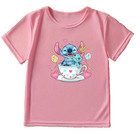 Disney " STITCH & Cinderella Castle" - PINK-T-Shirt Size 5 to 6 Youth — photo 2