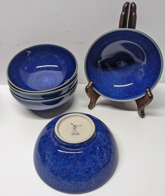 Set of 5 Jars France Tourron Provencal Blue Green Soup / Cereal Bowls 5 3/4''