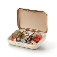 Portable , Organizer with 6 Compartments, Daily Medicine Case, Pocket Size fo...