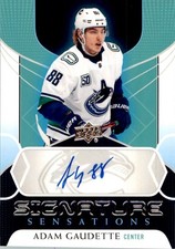 2020-21 UPPER DECK SIGNATURE SENSATIONS ADAM GAUDETTE AUTO VANCOUVER CANUCKS
