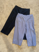 Alfred Dunner Women Dark Denim Capri Pant Light Blue Pants 22W LOT Elastic Waist