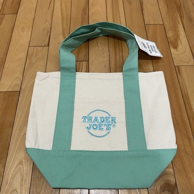Trader Joe s Mini Tote - Spring Canvas Tote Bag - Pastel Green NWT