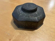 Antique Tiffany Studios New York Zodiac pattern Bronze Inkwell # 842
