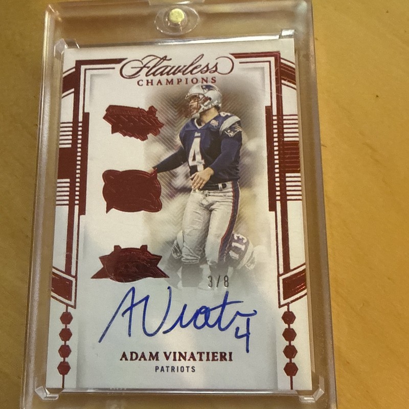 2023 Flawless Adam Vinatieri Champions Signatures Auto /8 Patriots Red 3X-AVI