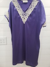 Ashley Ames Purple Satin Sleepshirt