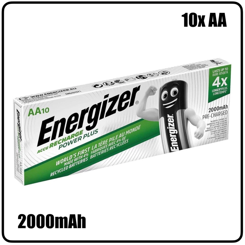 10x Energizer Accu Recharge Power Plus AA Batterien 2000mAh Akku (10 Stück)