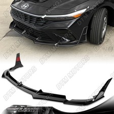 For 24-26 Hyundai Elantra Base Painted Black Front Bumper Lip Body Kit Spoiler