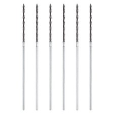 6pcs Pipe Cleaners Brush Set 0.12 Inch Stainless Steel Bristles for Tube, Silver