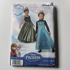 Simplicity 1222 sewing pattern Disney FROZEN Anna Elsa GOWN COSTUME sz 3 8 UNCUT