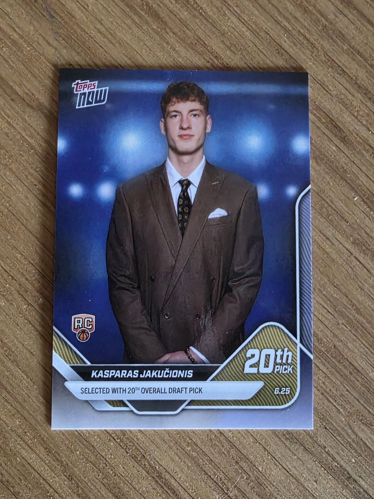 2025 Kasparas Jakucionis Topps Now NBA Draft Rookie RC #D20 Heat Illini