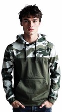 Nike Dri-FIT Hoodie Mens M Green Camo Fleece Pullover Comfy Warm Sports Hunting