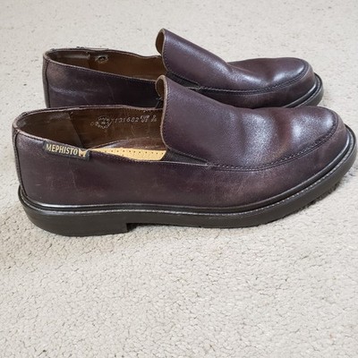 Mephisto Loafers Brown Leather Slip On Venetian Shoes Mens Size US 9.5/EUR 9