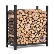 3Foot Black Raised Firewood Rack w/o Cover, 1/8 Cord|Made in USA