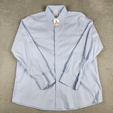 Brooks Brothers Dress Shirt Mens 17/35 Blue 1818 Non Iron Stretch Milano Supima