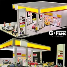 Diorama 1/64 Parking Lot Model LED Lighting Diecast Car Garage Scene Display US