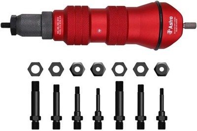 Astro Pneumatic Tool ADN38 XL Rivet Nut Drill Adapter Kit - 3/8'' Capacity