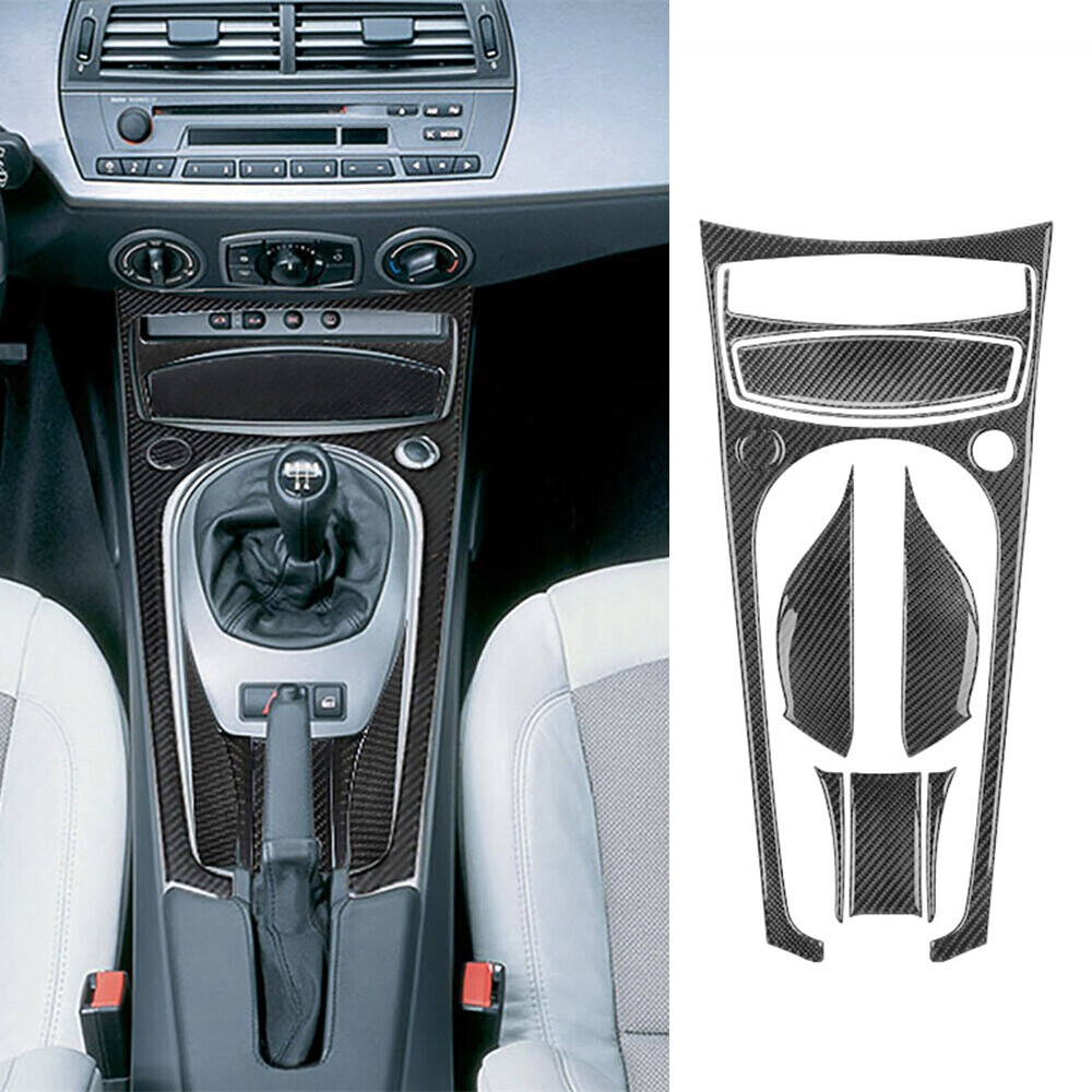 9Pcs For BMW Z4 E85 2003-2008 Carbon Fiber Inner Automatic Gear Shift Panel Trim