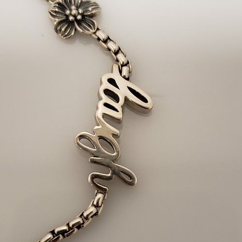 John Hardy JAI Sterling Silver Live Laugh Love Station Box Link Bracelet 7" - Picture 4 of 8