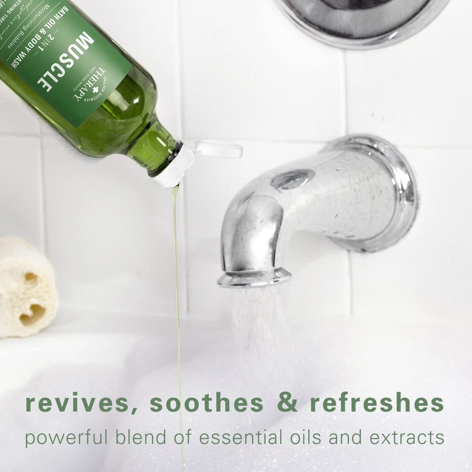 Aceite de baño y gel de baño con espuma muscular 16 oz. Paquete de 2, verde, 16 oz Foto 3 de 4