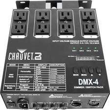 CHAUVET DJ DMX-4 4-channel DJ Lighting Dimmer/Relay Pack, Black
