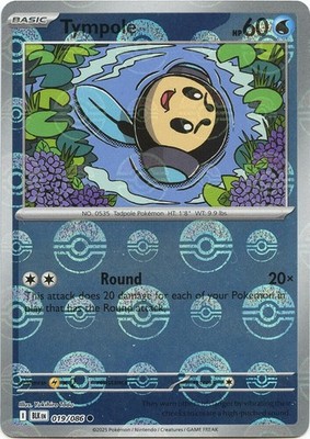Tympole (Poke Ball Pattern) Holo Common SV: Black Bolt 019/086 NM Yukihiro Tada