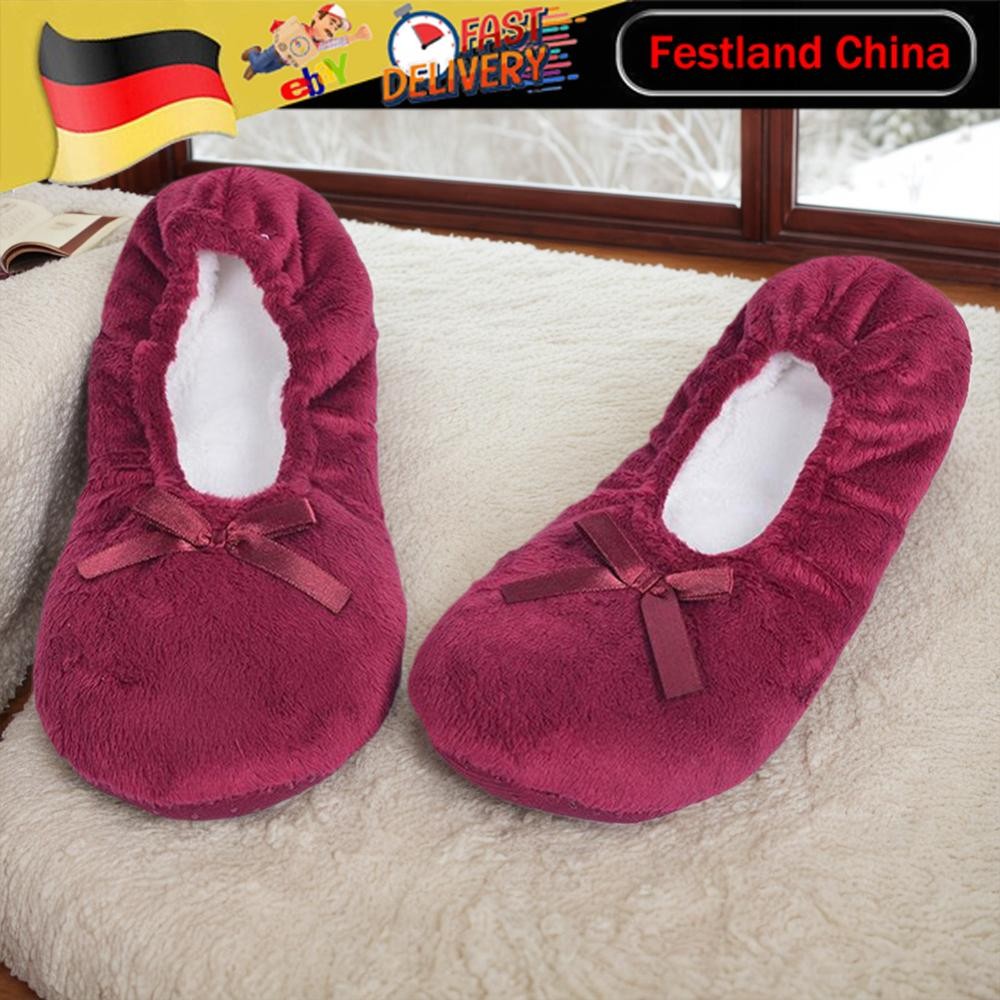APL Pantofole ballerine donna ragazza invernali peluche (rosso vino 27 cm (41 42))