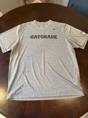 Men s Nike Dri Fit Grey Heathered Gatorade G Force Short Sleeve Shirt Size XL