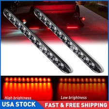 2x 15" Red 11 LED Sealed Truck Trailer Strip Brake Rear Stop Turn Tail Light Bar