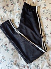 Adidas Track Pants T10 Climate Logo 3 Stripes Ankle Zip Sweatpants Women XS new