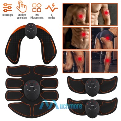 EMS Abdominal Muscle Hips Toning Trainer ABS Stimulator Fitness Gym Belt 6 Modes