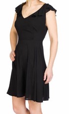 NEW  JOHN ZACK MINI SKATER DRESS WITH OPEN TIE BACK AND FRILL EFFECT 