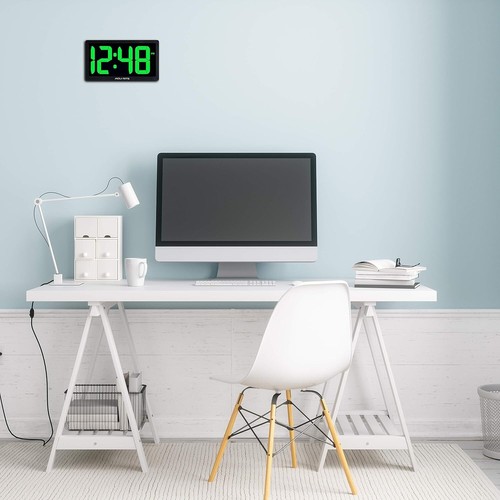 Oversized 10-Inch Green LED Clock with 6 Lighting Modes for Classroom & Office - Picture 8 of 8