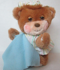 Vintage Fisher Price Bedtime Teddy Bear Plush 1985 Night Cap Pajamas Blanket TH3
