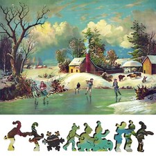 Wooden Jigsaw Puzzle for Adults by FoxSmartBox -425 Pieces- American Winter Life