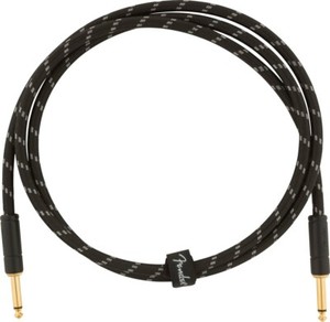 Genuine Fender 5' Deluxe Series Instrument Cable Black Tweed 0990820093 Guita
