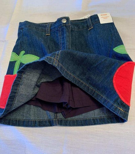 Gymboree Cherry Baby Denim Cherry Appliqued Skort Size 7 NWT - Picture 3 of 3
