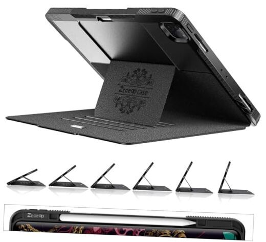ZtotopCases IPad Pro 12.9 Case 2017/2015 Models - With Apple Pencil Holder & Tri-fold Stand