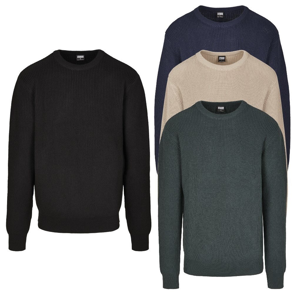 Urban Classics Cardigan Stitch Sweater Knit Pullover Men Fisherman S-5XL