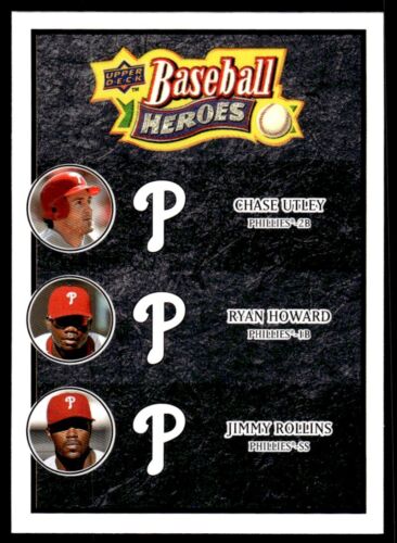 2008 Upper Deck Baseball Heroes BLACK Jimmy Rollins/Ryan Howard/Chase Utley - Picture 1 of 2