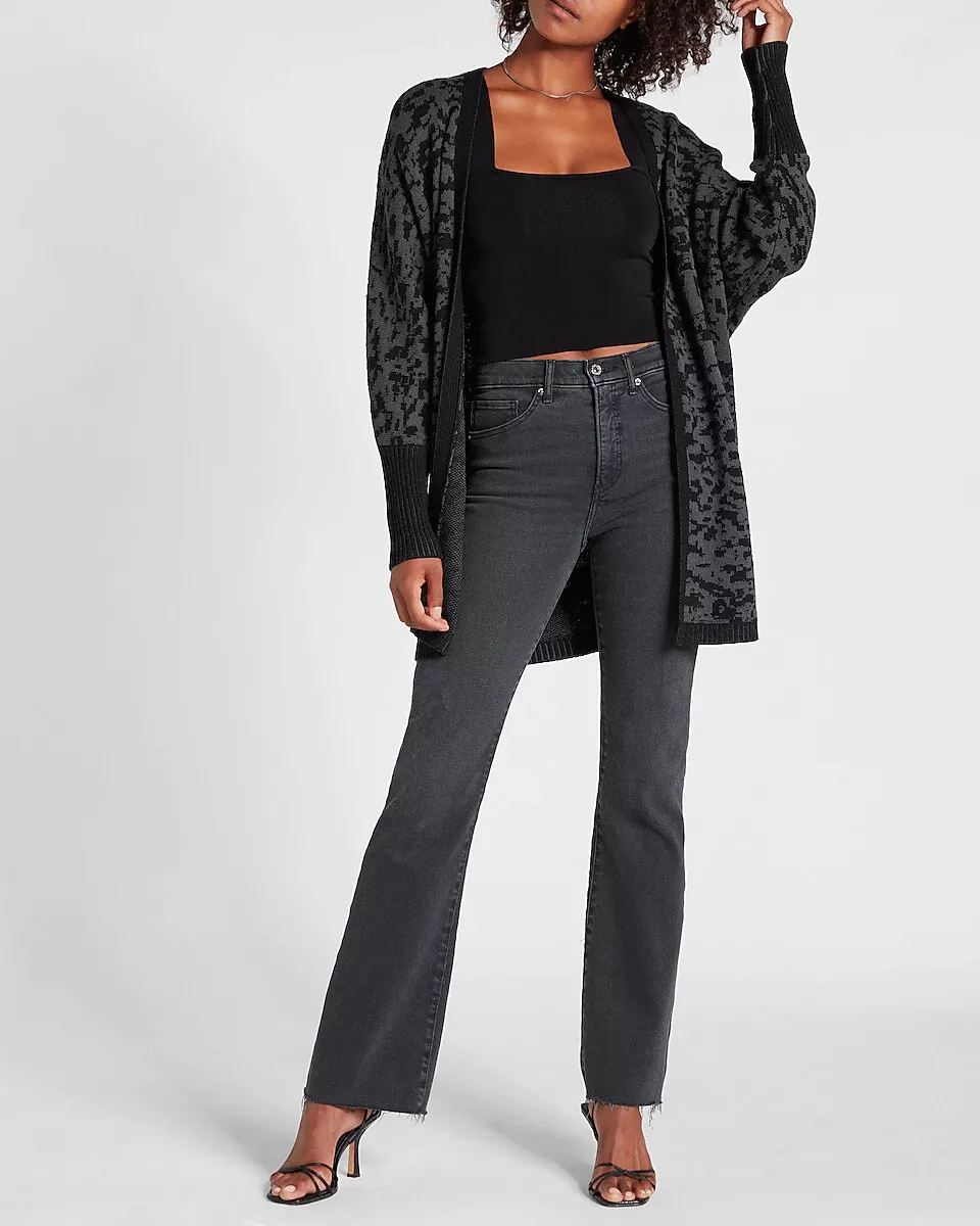Express leopard print cardigan cheap