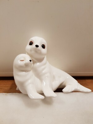 Royal Osborne Bone China White Seal & Baby TMR 5598 sehr guter Zustand H8CM 