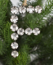 Pottery Barn 3.5" Jeweled Metal Letter "F" Alphabet Initial Christmas Ornament