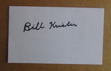 BILL KRISHER 3X5 INDEX CARD SIGNED AUTOGRAPH 1958 STEELERS 1960-61 DALLAS TEXANS
