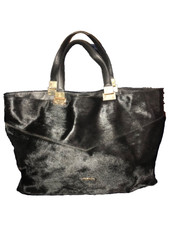 Uterque Pony Hair Leather Double Handle Shoper Tote Bag