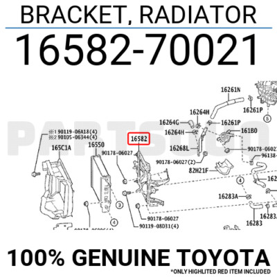 ロック 1658270021 Genuine Toyota BRACKET, RADIATOR 16582-70021 | eBay