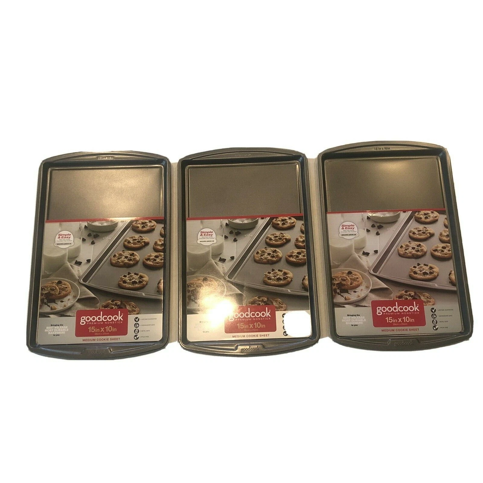 Good Cook Baking Sheet, 15 x 10 Inch, Dark gray set of 3