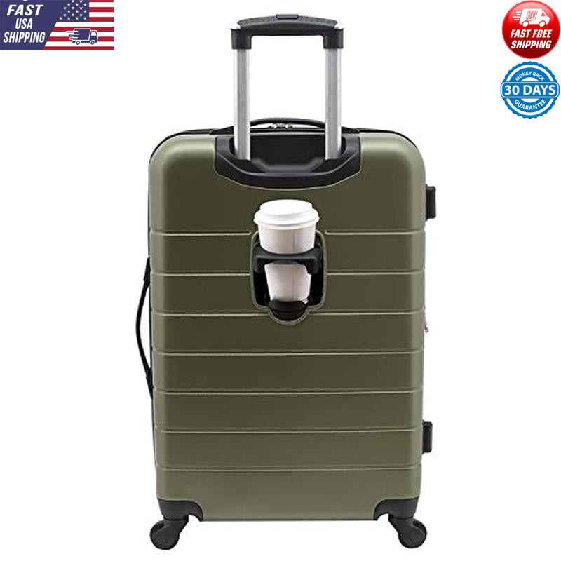 Expandable 20-Inch Carry-On Luggage with USB Port Cup Holder and Spinner Wheels-image