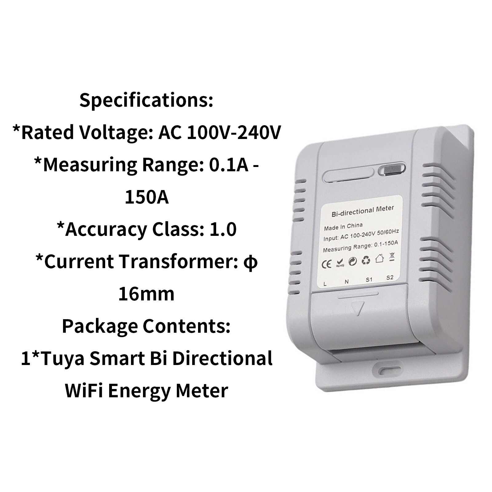 Wifi - Medidor de pinza trifásico, monitor de energía inteligente para