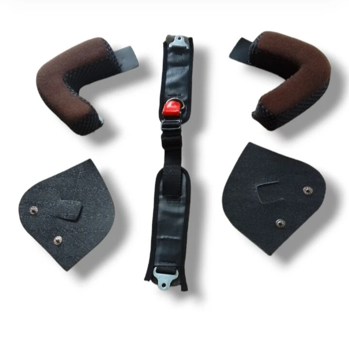 Juego de 2 cascos de espuma vintage marrón completo || Casco acolchado interior Foto 3 de 4