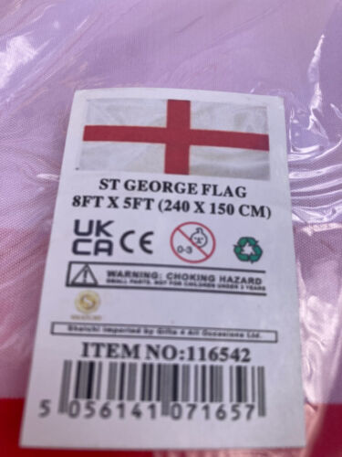 HUGE St George England Flag FIFA coronation celebration 8 X 5 Ft Flag - Picture 4 of 7